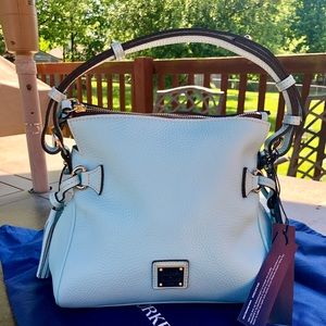 Pale blue tassel mini satchel NEW